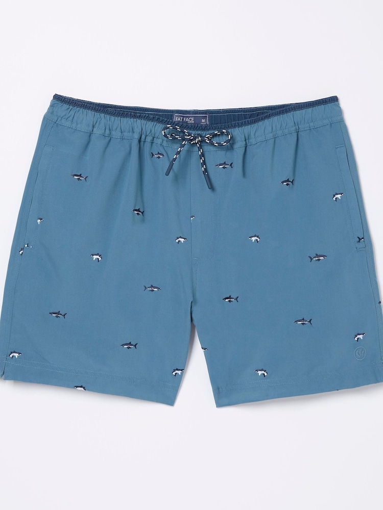 FatFace Blue Trevose Shark Swim Shorts - Image 6 of 6 FatFace Blue Trevose Shark Swim Shorts - Image 6 of 6