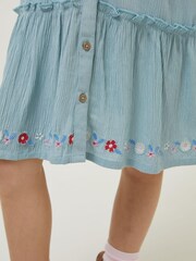 FatFace Green Adeline Embroidered Hem Dress - Image 4 of 5