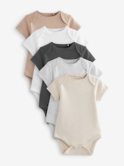 Neutral Baby Essential Short Sleeve Bodysuits 5 Pack - Image 1 of 4