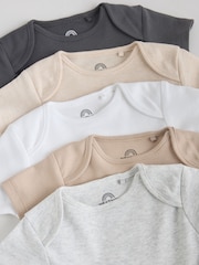 Neutrale Farbe - Baby Essential Kurzarm-Bodysuits im 5er-Pack - Bild 10 von 12