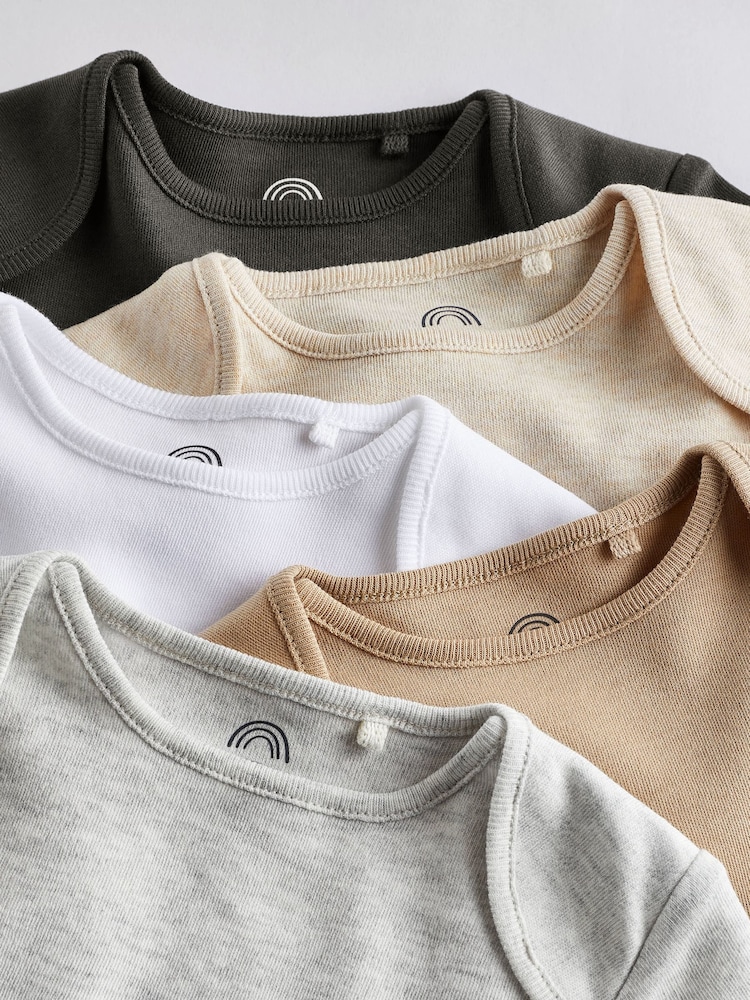 Neutral Baby Essential Short Sleeve Bodysuits 5 Pack - Image 2 of 4