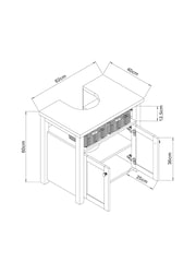 Chalk Malvern Under Sink Unit Under Sink Storage Unit - Image 4 of 7