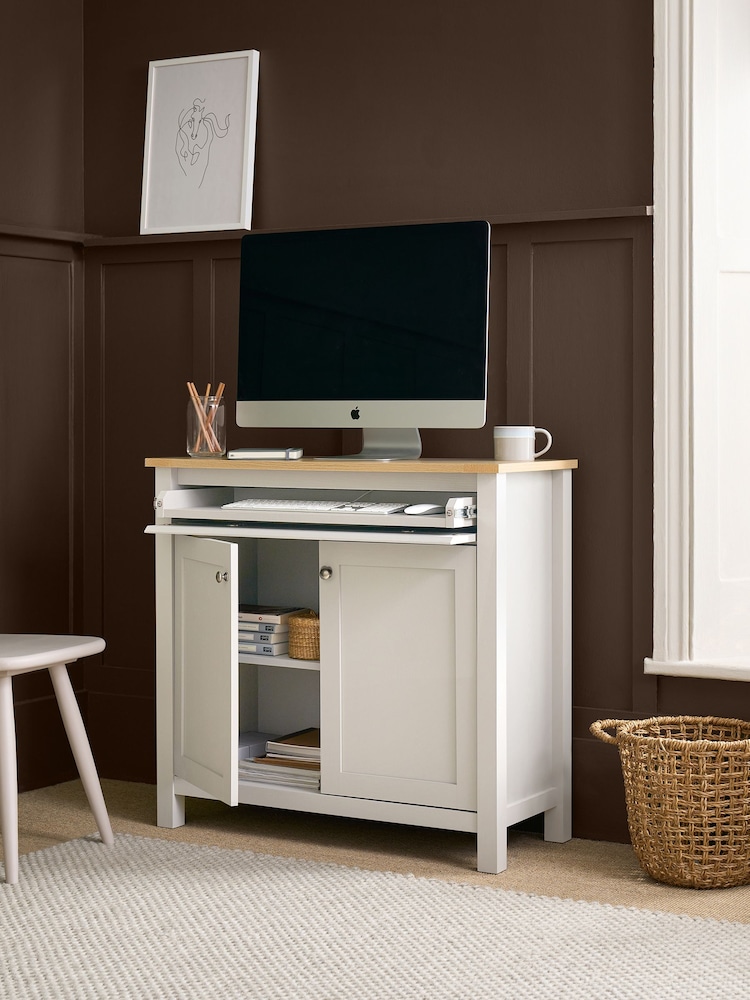 Cream Malvern Oak Effect Sideboard Desk - Image 1 of 8