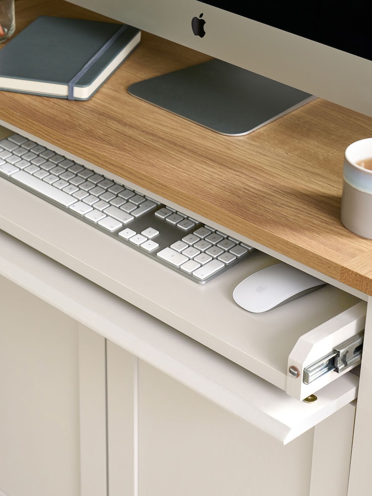 Cream Malvern Oak Effect Sideboard Desk - Image 2 of 8