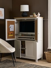 Cream Malvern Oak Effect Small Hideaway Desk - Image 1 of 9