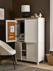 Cream Malvern Oak Effect Small Hideaway Desk - Image 2 of 9