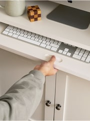 Cream Malvern Oak Effect Small Hideaway Desk - Image 4 of 9
