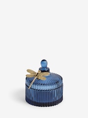 Navy Dragonfly Glass Trinket Pot - Image 4 of 5