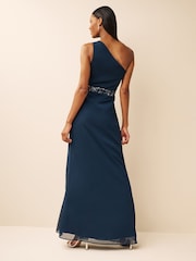 Anaya With Love Blue One Shoulder Maxi Bridesmaid Dress With Embellished Waistband - Image 2 of 4