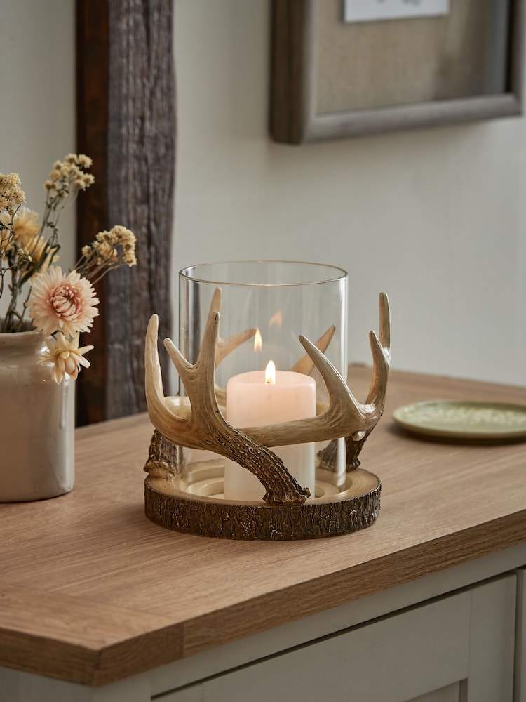 Natural Antler Hurricane Candle Holder - Image 1 of 5
