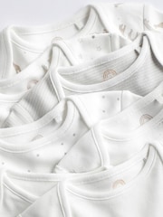 Delicate White Animal 7 Pack Baby Printed Long Sleeve Bodysuits - Image 4 of 7