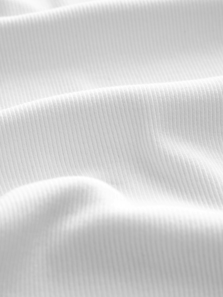White Long Sleeve Ribbed Crew Neck Top - Image 7 of 7