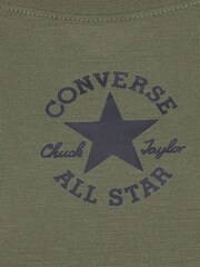 Зеленый хаки - Футболка с короткими рукавами и логотипом Converse - Изображение 4 из 4