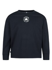 Schwarz - Converse Langärmeliges T-Shirt mit Logo​​​​​​​ - Bild 1 von 4