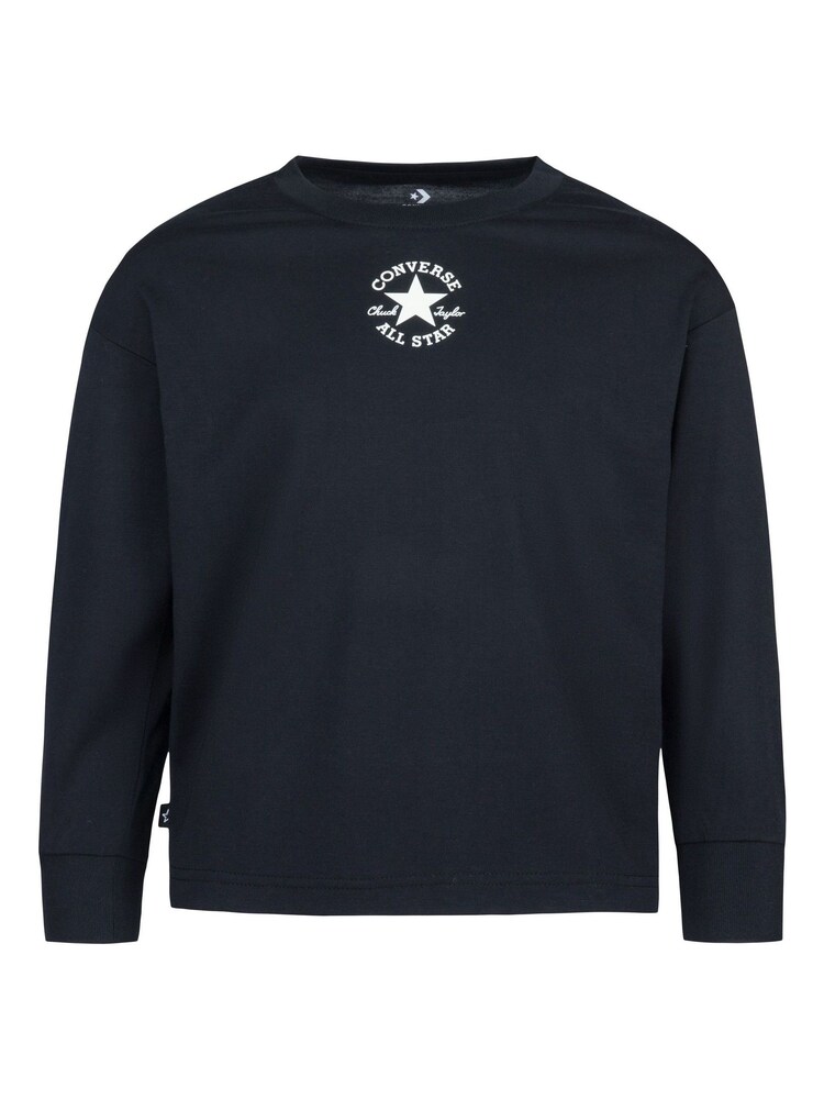 Schwarz - Converse Langärmeliges T-Shirt mit Logo​​​​​​​ - Bild 1 von 4