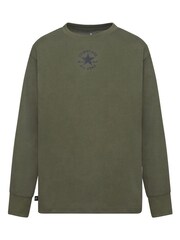 Khakigrün - Converse Langärmeliges T-Shirt mit Logo​​​​​​​ - Bild 1 von 4
