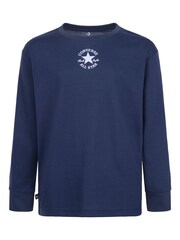 Marineblau - Converse Langärmeliges T-Shirt mit Logo​​​​​​​ - Bild 1 von 4