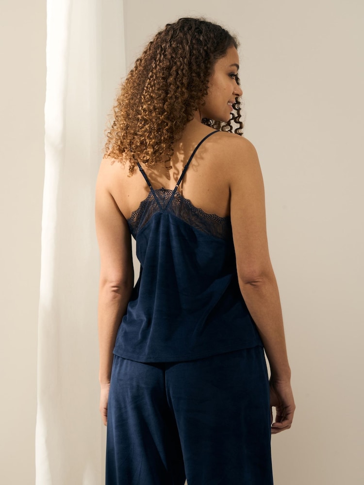 Truly Blue Midnight Velour Cami And Trouser Set - Image 2 of 5 Truly Blue Midnight Velour Cami And Trouser Set - Image 2 of 5