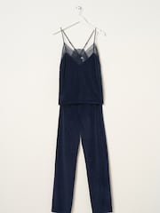 Truly Blue Midnight Velour Cami And Trouser Set - Image 5 of 5