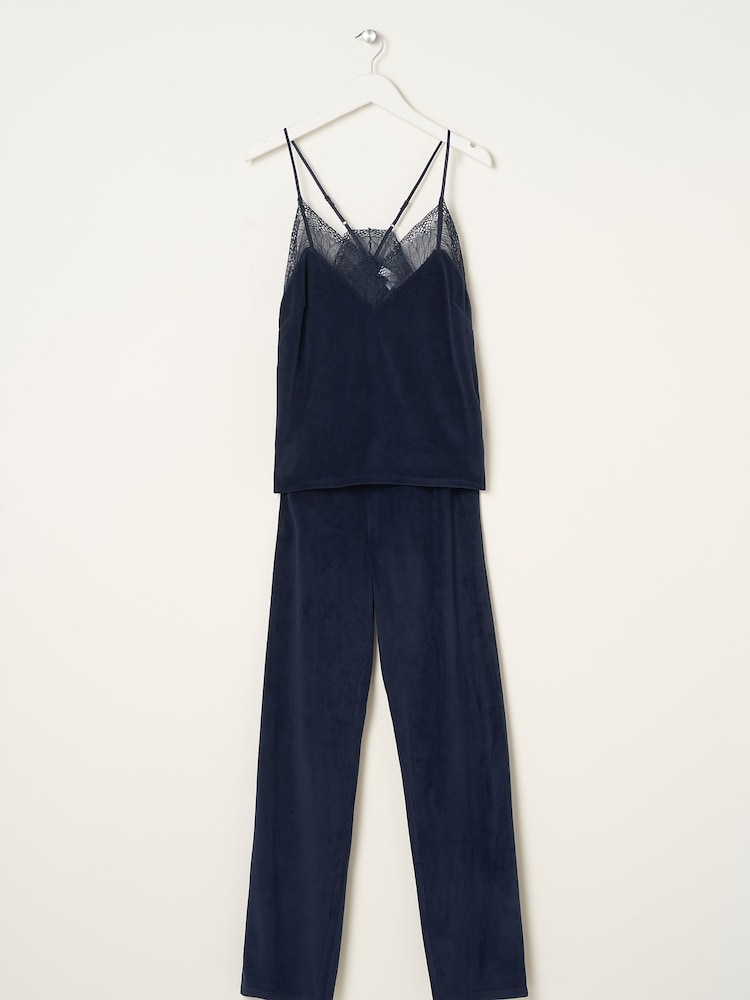 Truly Blue Midnight Velour Cami And Trouser Set - Image 5 of 5 Truly Blue Midnight Velour Cami And Trouser Set - Image 5 of 5