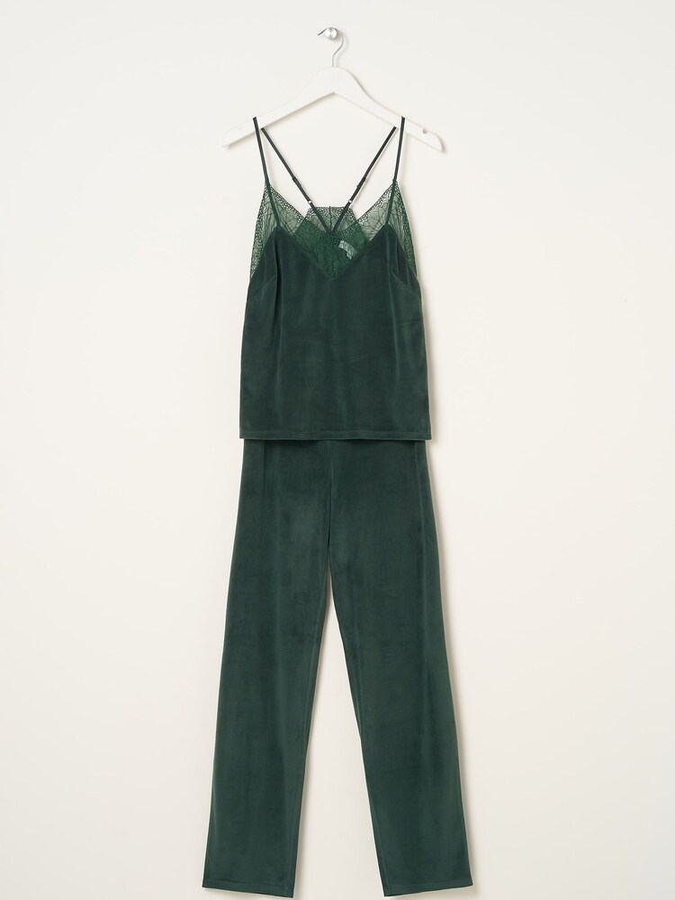 Truly Green Emerald Velour Cami And Trouser Set - Image 5 of 5