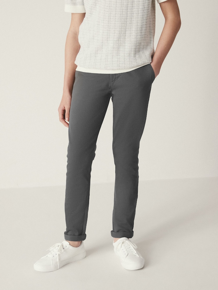 Gris antracita - Pantalones chinos elásticos (3-17años) - Imagen 1 de 6 Gris antracita - Pantalones chinos elásticos (3-17años) - Imagen 1 de 6