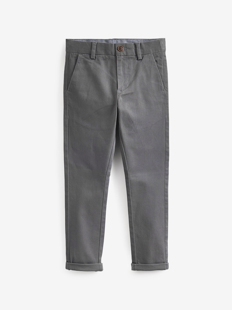 Charcoal Grey Skinny Fit Stretch Chino Trousers (3-17yrs) - Image 4 of 6