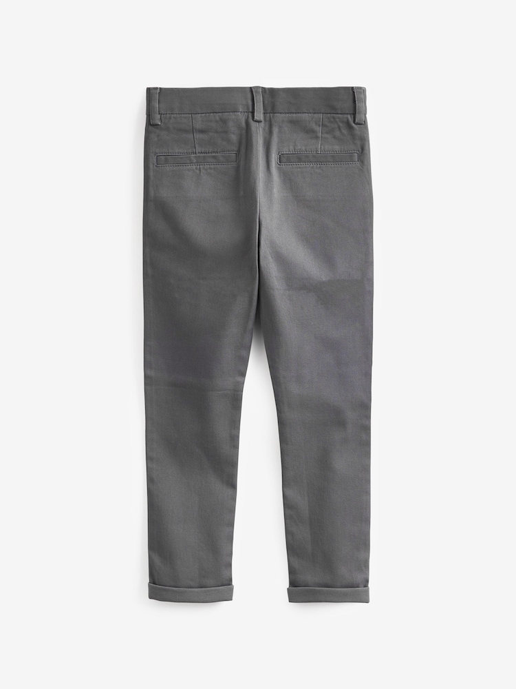 Charcoal Grey Skinny Fit Stretch Chino Trousers (3-17yrs) - Image 5 of 6