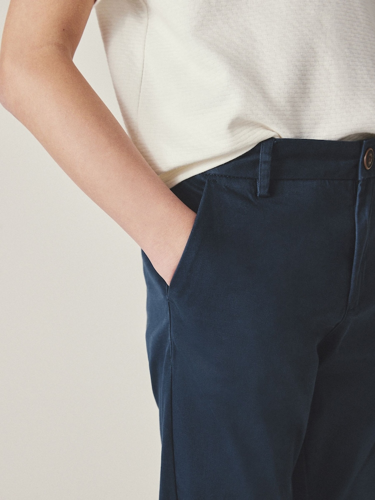 French Navy Blue Skinny Fit Stretch Chino Trousers (3-17yrs) - Image 3 of 5