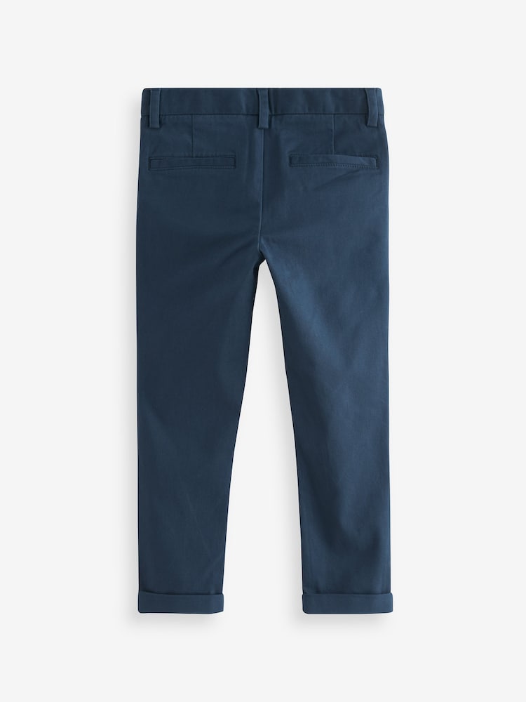 French Navy Blue Skinny Fit Stretch Chino Trousers (3-17yrs) - Image 5 of 5