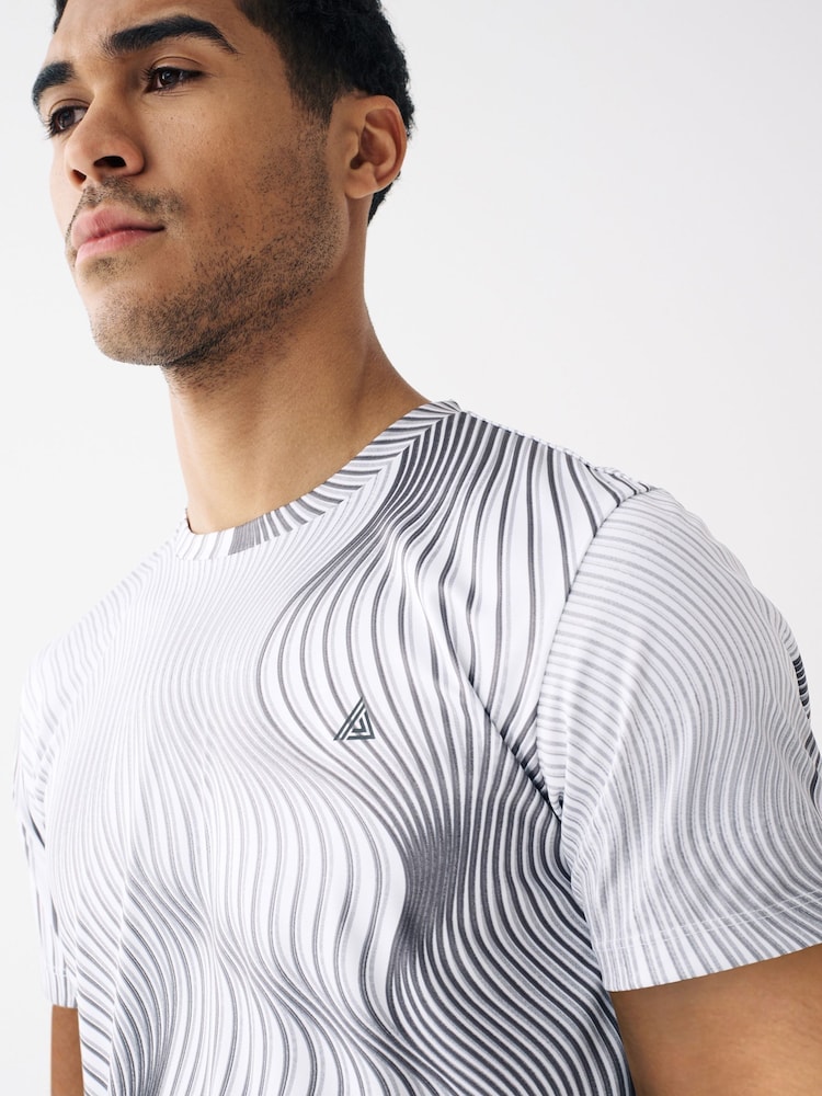 Grey Wave Active Printed Training T-Shirt - Image 1 of 9