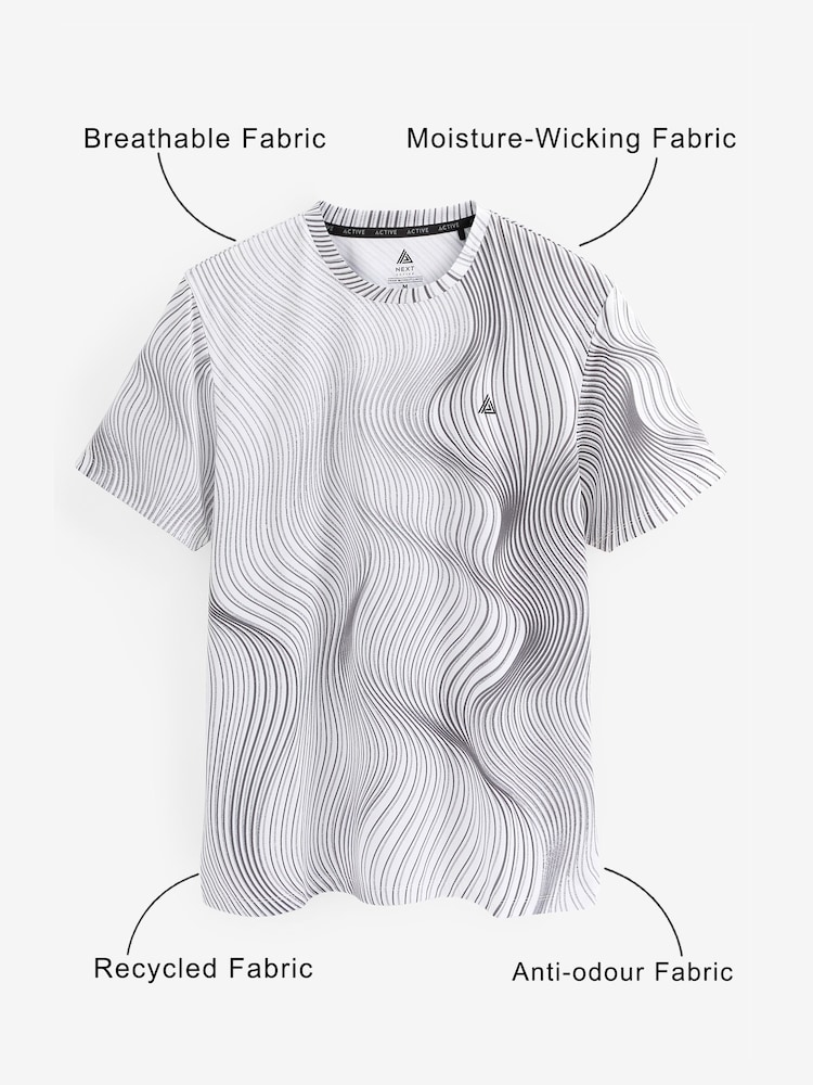 Grey Wave Active Printed Training T-Shirt - Image 9 of 9