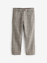 Grey/Stone Natural Smart Check Trousers (12mths-16yrs) - Image 1 of 3