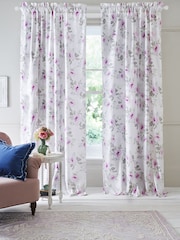 Shabby Chic by Rachel Ashwell® Royal Bouquet Pink Slot Header Lined Curtains - Image 1 of 5