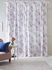 Shabby Chic by Rachel Ashwell® Royal Bouquet Pink Slot Header Lined Curtains - Image 3 of 5