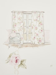 Shabby Chic by Rachel Ashwell® Royal Bouquet Pink Slot Header Lined Curtains - Image 5 of 5