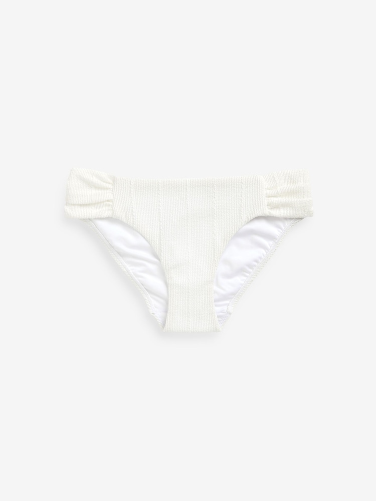 Mint Velvet White Texture Ruched Side Bikini Briefs - Image 3 of 3