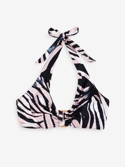 Nicht wattiertes Bikinioberteil mit Bügel aus Samt, Minzfarben - Bild 5 von 5