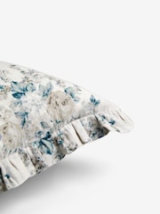 Shabby Chic by Rachel Ashwell® Rose Blossom Teal on Grain Cotton/Linen Mix Ruffle Cushion - Image 2 of 5