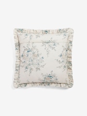 Shabby Chic by Rachel Ashwell® Rose Blossom Teal on Grain Cotton/Linen Mix Ruffle Cushion - Image 5 of 5