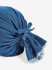 Shabby Chic by Rachel Ashwell® Navy Blue Velvet Ruffle Jewel Bolster Cushion - Image 4 of 4