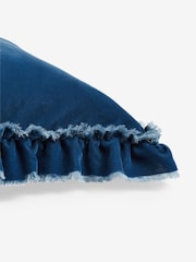 Shabby Chic by Rachel Ashwell® Navy Blue Velvet Ruffle Square Jewel Cushion - Image 4 of 4