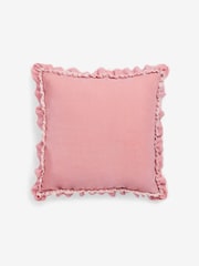 Shabby Chic by Rachel Ashwell® Pink Velvet Ruffle Square Jewel Cushion - Image 4 of 5