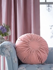 Shabby Chic by Rachel Ashwell® Pink Velvet Ruffle Jewel Round Cushion - Image 1 of 4