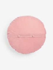 Shabby Chic by Rachel Ashwell® Pink Velvet Ruffle Jewel Round Cushion - Image 3 of 4