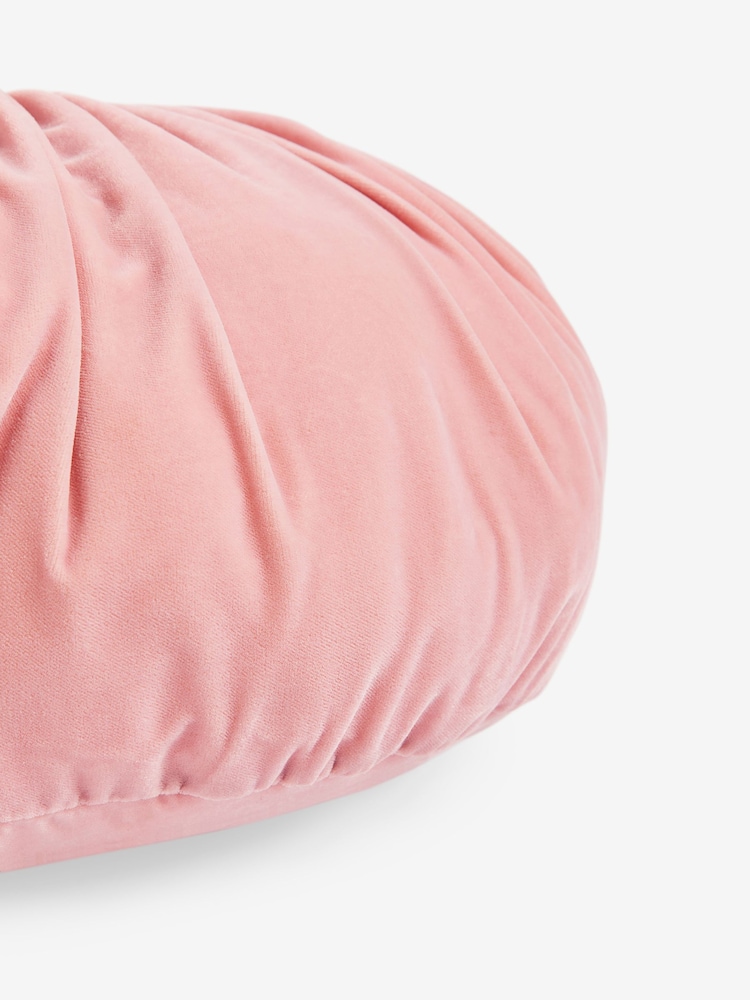 Shabby Chic by Rachel Ashwell® Pink Velvet Ruffle Jewel Round Cushion - Image 4 of 4