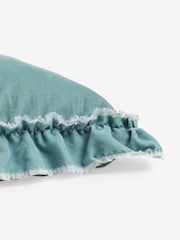 Shabby Chic by Rachel Ashwell® Aqua Blue Velvet Ruffle Square Jewel Cushion - Image 2 of 4