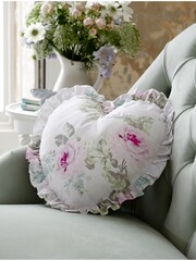 Shabby Chic by Rachel Ashwell® Royal Bouquet Pink Ruffle Heart Shabby Love Cushion - Image 1 of 3