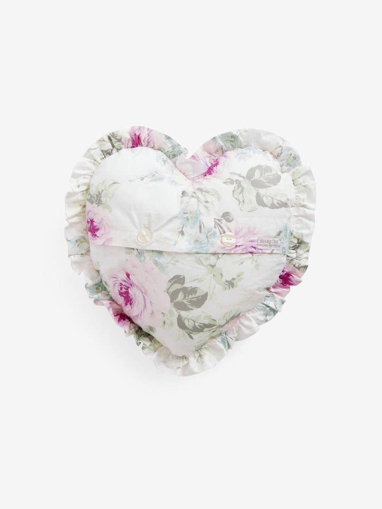Shabby Chic by Rachel Ashwell® Royal Bouquet Pink Ruffle Heart Shabby Love Cushion - Image 3 of 3