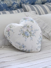 Shabby Chic by Rachel Ashwell® Rose Blossom Aqua Heart Cushion - Image 1 of 4